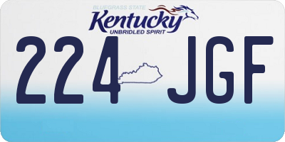 KY license plate 224JGF