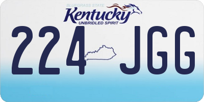 KY license plate 224JGG