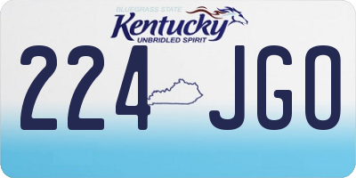 KY license plate 224JGO