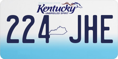 KY license plate 224JHE