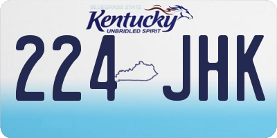 KY license plate 224JHK