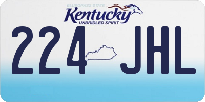 KY license plate 224JHL