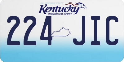 KY license plate 224JIC