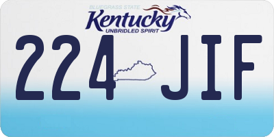 KY license plate 224JIF