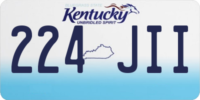 KY license plate 224JII