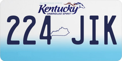 KY license plate 224JIK