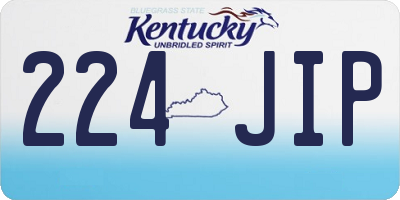 KY license plate 224JIP