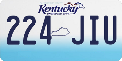 KY license plate 224JIU