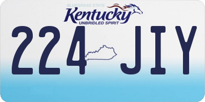 KY license plate 224JIY