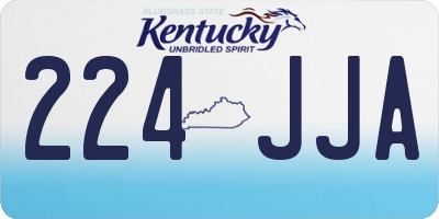 KY license plate 224JJA