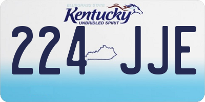 KY license plate 224JJE