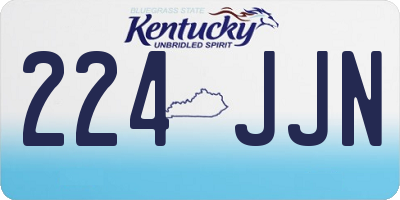 KY license plate 224JJN