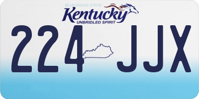 KY license plate 224JJX