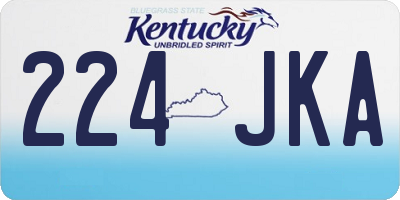 KY license plate 224JKA