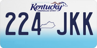 KY license plate 224JKK