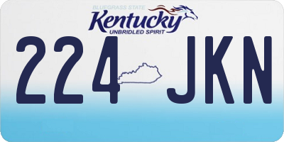 KY license plate 224JKN