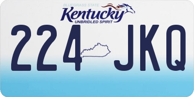 KY license plate 224JKQ