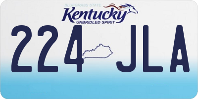 KY license plate 224JLA