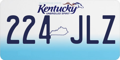 KY license plate 224JLZ