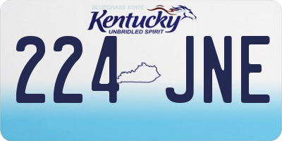 KY license plate 224JNE