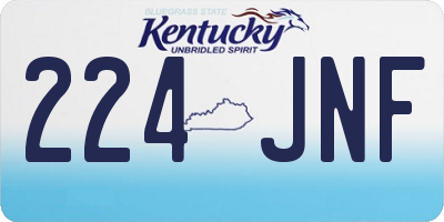 KY license plate 224JNF