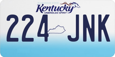 KY license plate 224JNK