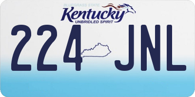 KY license plate 224JNL