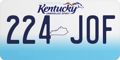KY license plate 224JOF