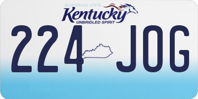 KY license plate 224JOG
