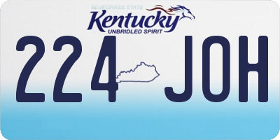 KY license plate 224JOH