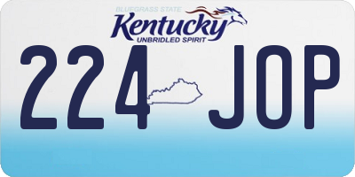 KY license plate 224JOP