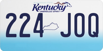 KY license plate 224JOQ