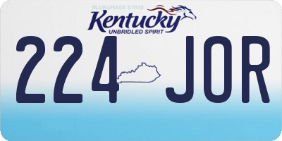 KY license plate 224JOR