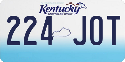 KY license plate 224JOT