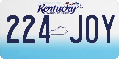 KY license plate 224JOY
