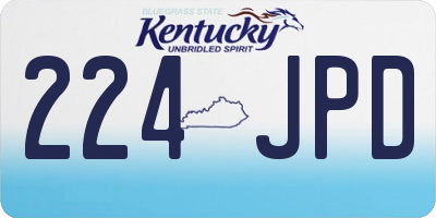 KY license plate 224JPD