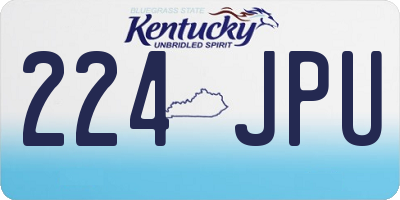 KY license plate 224JPU