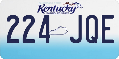 KY license plate 224JQE