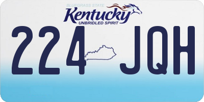 KY license plate 224JQH
