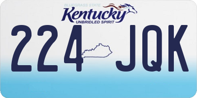 KY license plate 224JQK