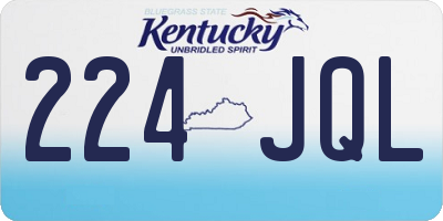 KY license plate 224JQL