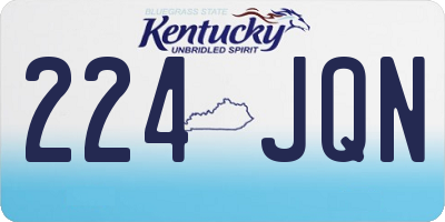 KY license plate 224JQN