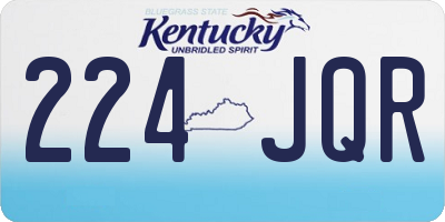 KY license plate 224JQR