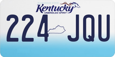 KY license plate 224JQU