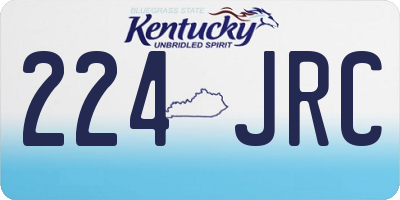 KY license plate 224JRC