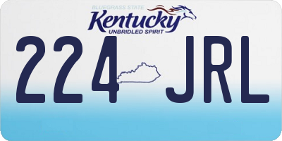 KY license plate 224JRL