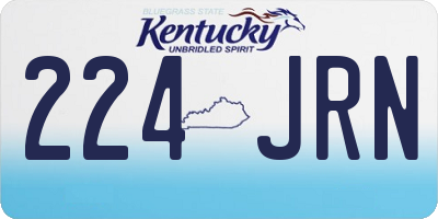 KY license plate 224JRN
