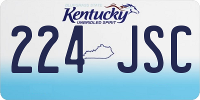KY license plate 224JSC