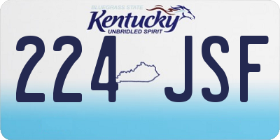 KY license plate 224JSF