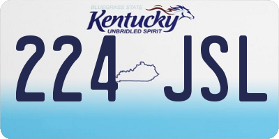 KY license plate 224JSL